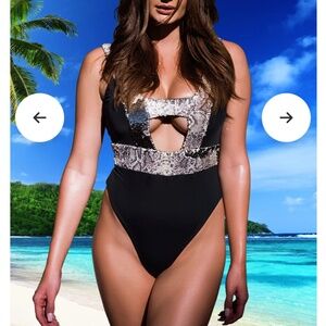 Naomi Besson "Selene" Black and Sequin Swimsuit Size XS